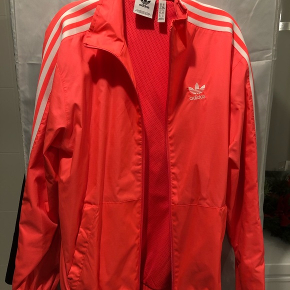 neon pink adidas jacket